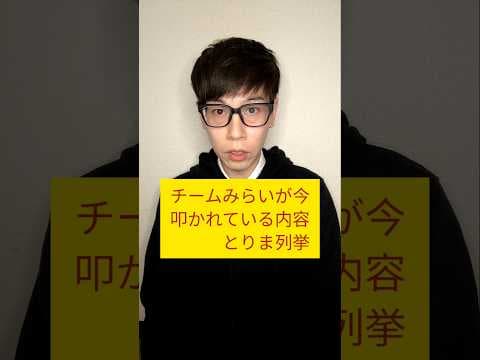 チームみらいが不正選挙とか幹事長ヤバいとか言われて... #チームみらい #政治ニュース #安野たかひろ