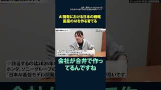 切り抜き【選挙ドットコム】　安野貴博 AI社会の今後を予測する AI開発における日本の戦略、国産のAIを作る育てる #shots #安野貴博 #チームみらい