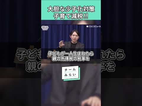 【チームみらい】子育て減税で未来を作る‼︎大胆な少子化対策を提案‼︎