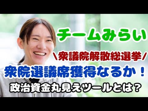 【チームみらい】政治資金丸見えツールを開発！衆院選で議席獲得なるか？#チームみらい #安野たかひろ #政治とカネ #政治資金 #解散総選挙 #衆院選2026 