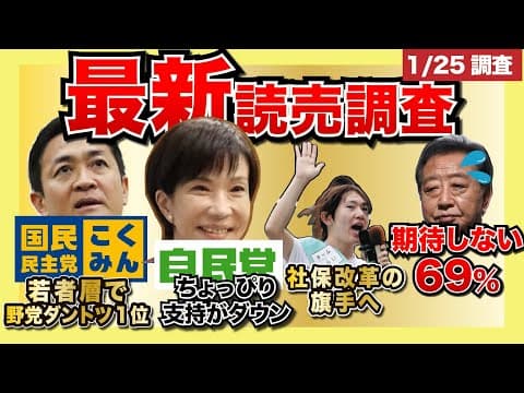 【最新世論調査】現役世代の支持「国民民主、高市自民、チームみらい」へ