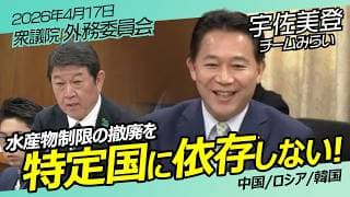 水産物制限撤廃を! 宇佐美登【チームみらい】外務委員会 / 2026年4月17日　#ファンメイド #チームみらい #安野たかひろ