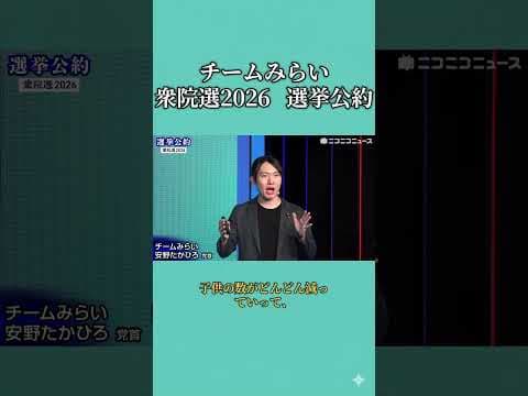 選挙公約　子育て減税　#チームみらい  #衆議院選挙