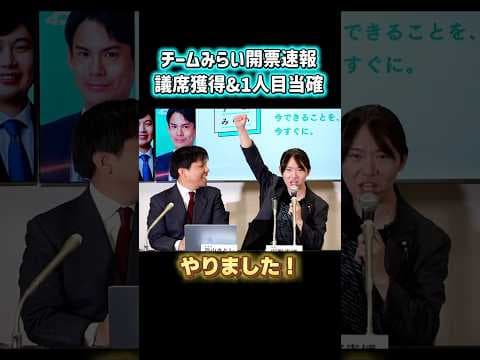 【開票速報】議席獲得&1人目当確 #チームみらい #安野たかひろ #武藤かず子 #衆議院議員選挙