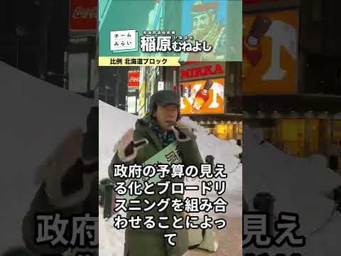 【北海道からもチームみらいを国会に送ろう】政府の予算の見える化をします #比例はみらい #稲原むねよし