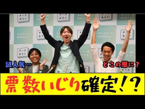 【疑惑】チームみらい、衆院選後に広がる不正選挙疑惑…