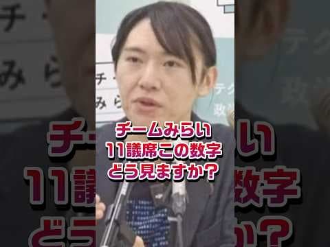 チームみらい11議席この数字どう見ますか?