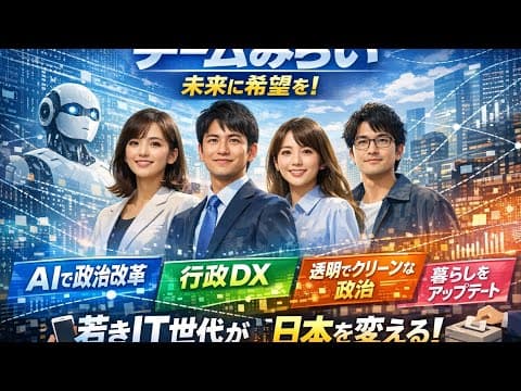 注目政党】チームみらいとは何者か?候補者平均39歳、Aiで日本政治を変える新勢力が急浮上