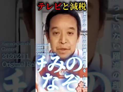 【チみのなぞ】テレビと減税【浜田聡切り抜き】 #チームみらい