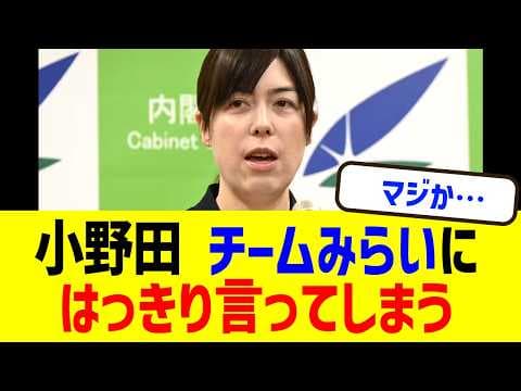 【!?】小野田紀美、「チームみらいとAIで連携?」記者質問にまさかの一言で国民騒然!