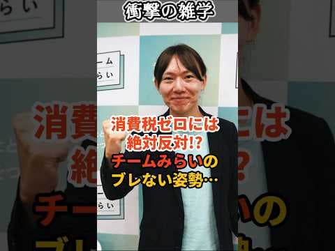 消費税ゼロには絶対反対!? チームみらいのブレない姿勢… #shorts #雑学 #豆知識 #高市早苗 #高市首相 #高市総理 #チームみらい #消費税減税
