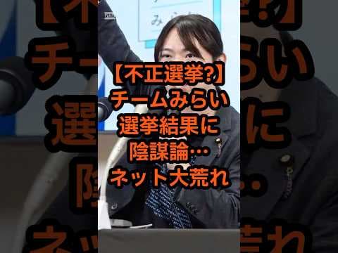 【不正?】チームみらいの選挙結果に陰謀論…ネットが大荒れ