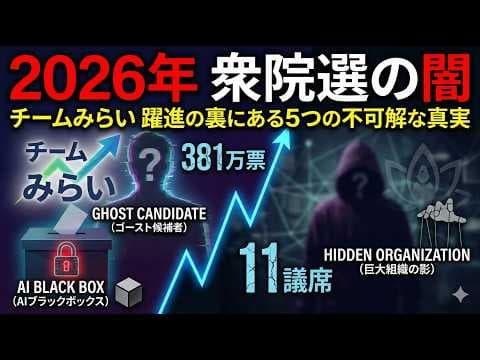 【衝撃】2026年衆院選の闇。新興勢力「チームみらい」躍進に隠された5つの不可解な真実